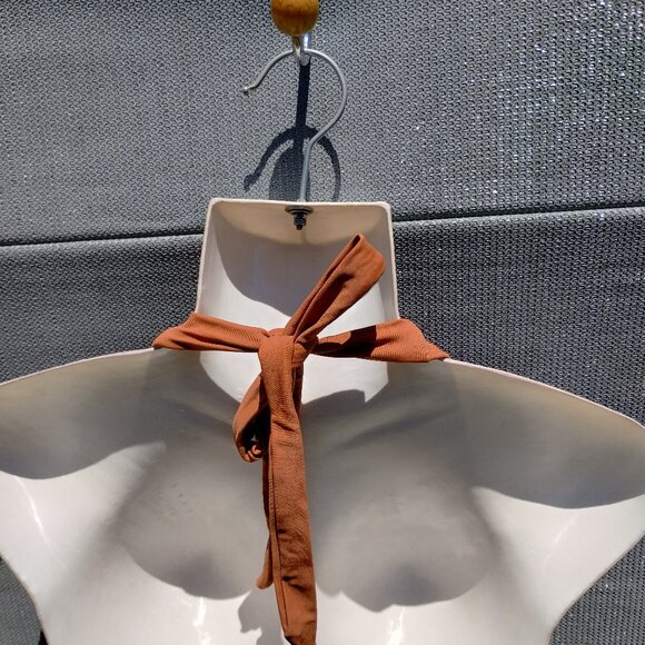 Twist Front (M) Halter Tie One Piece in Mocha - Picture 4 of 7